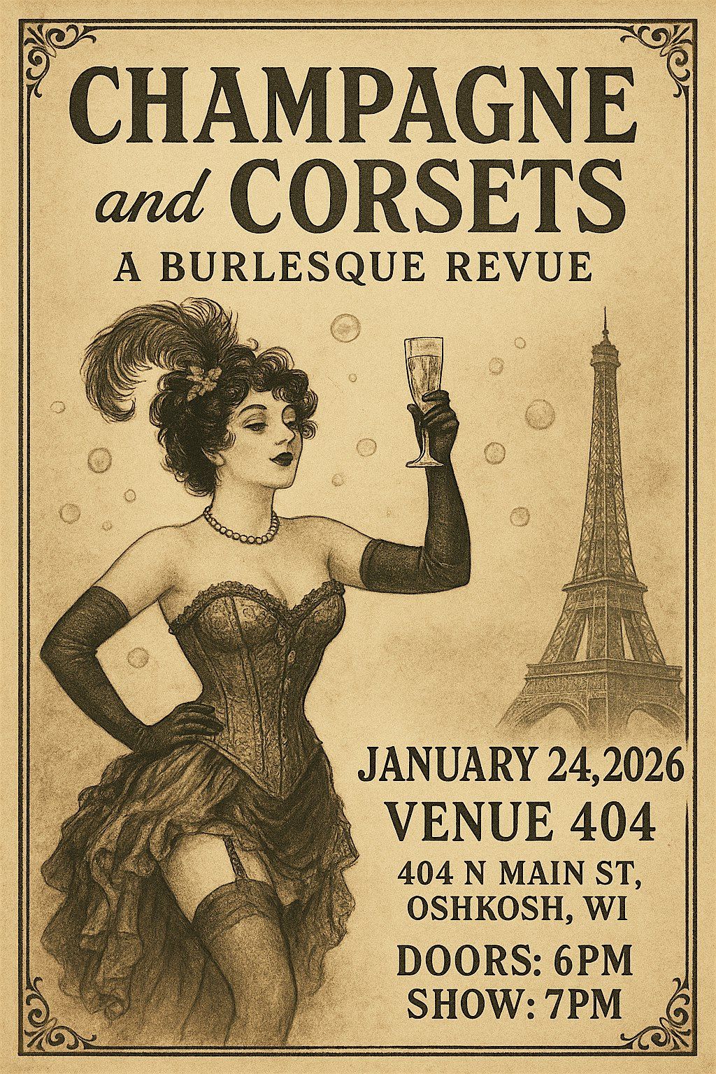 Elle Mae Presents:  Champagne and Corsets, 24 January | Event in Oshkosh | AllEvents