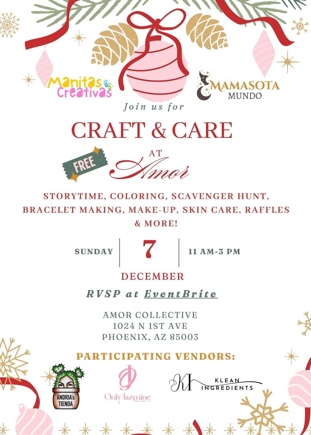 Craft & Care at Amor, 7 December | Event in Phoenix | AllEvents