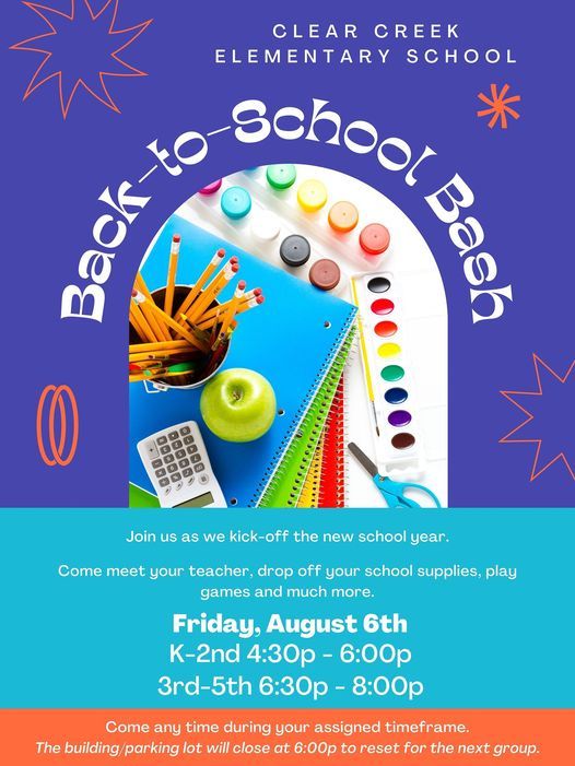 Back To School Bash 2021 2022 Clear Creek Elementary Shelbyville 6 August Back To School Events 2022