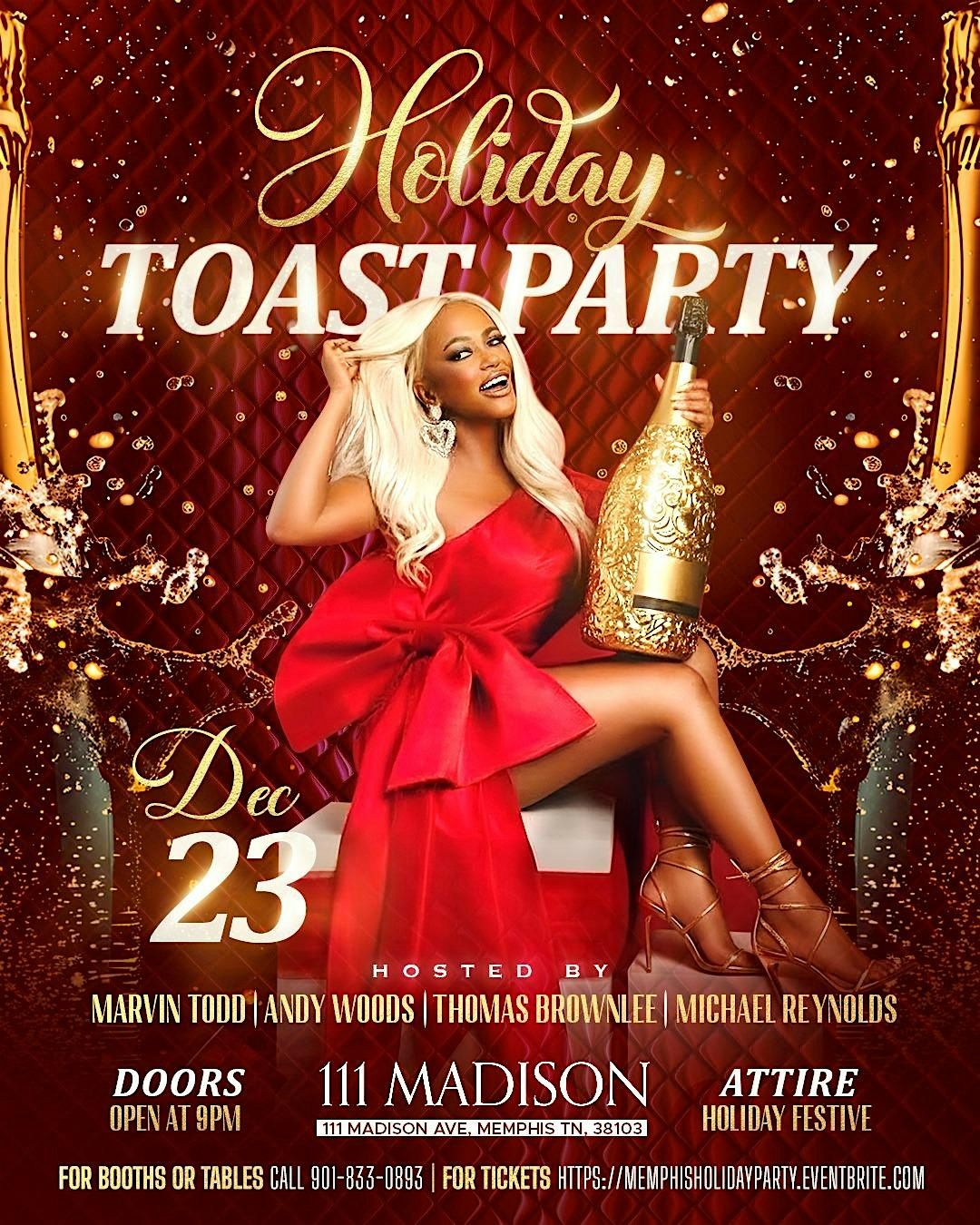 Christmas Holiday Toast Party, 23 December | Event in Memphis | AllEvents