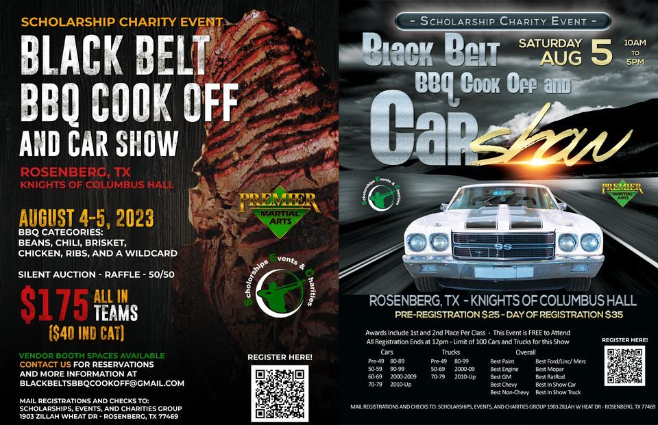 Black Belt BBQ Cook Off and Car Show, Rosenberg KC Hall, August 4 to August  5 | AllEvents.in