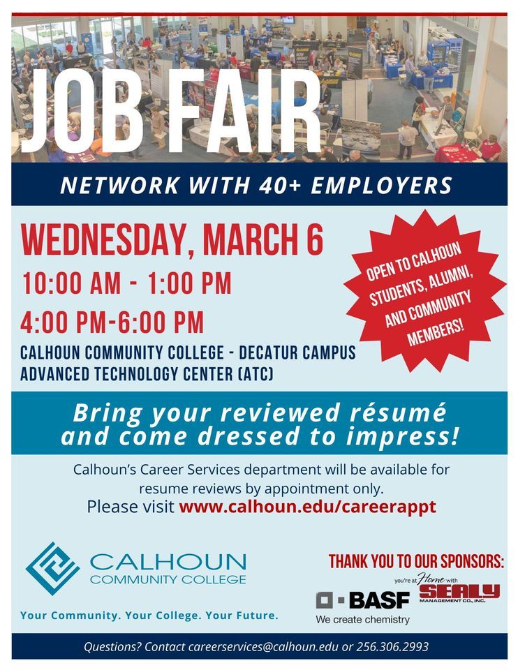 Calhouns Spring Job Fair, 6250 Hwy 31 North, Decatur, AL, United States ...