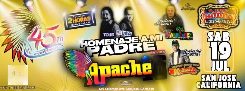 45TH  ANNIVERSATY APACHE 16, 19 July | Event in Lufkin | AllEvents