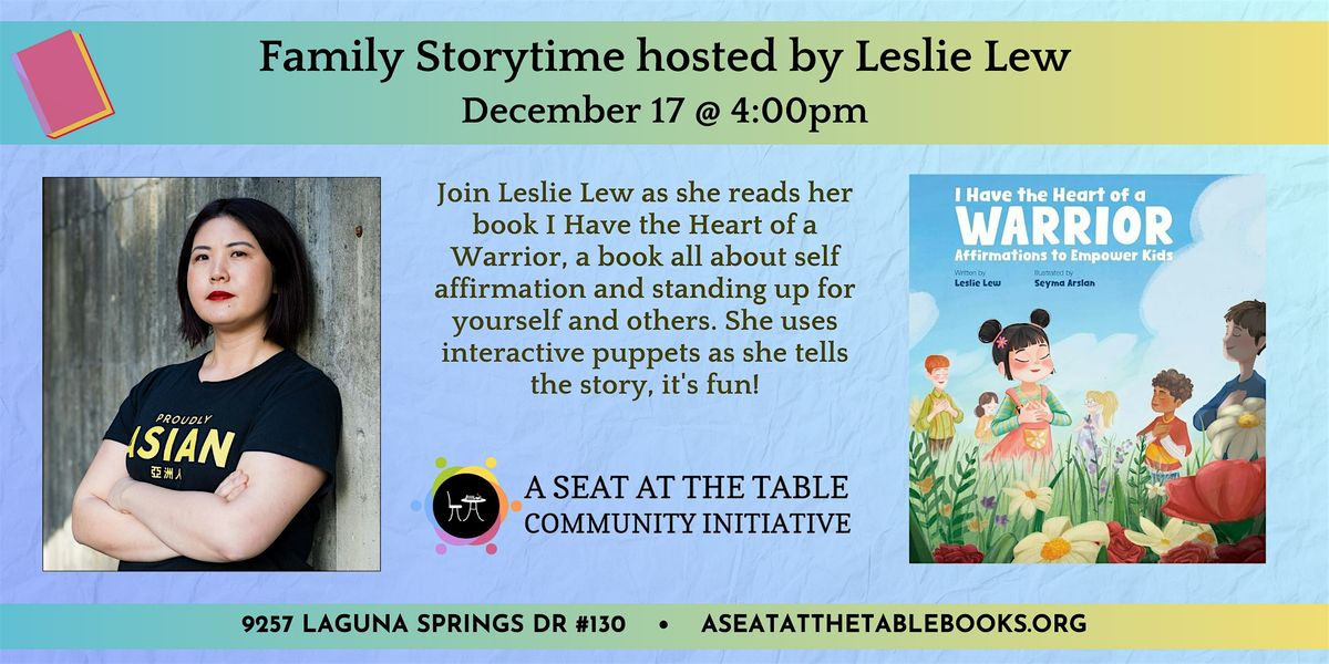 Wednesday Family Storytime with Author Leslie Lew, 17 December | Event in Elk Grove | AllEvents