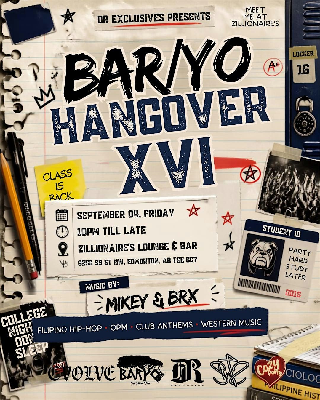 BAR/YO HANGOVER XVI - BACK 2 SCHOOL