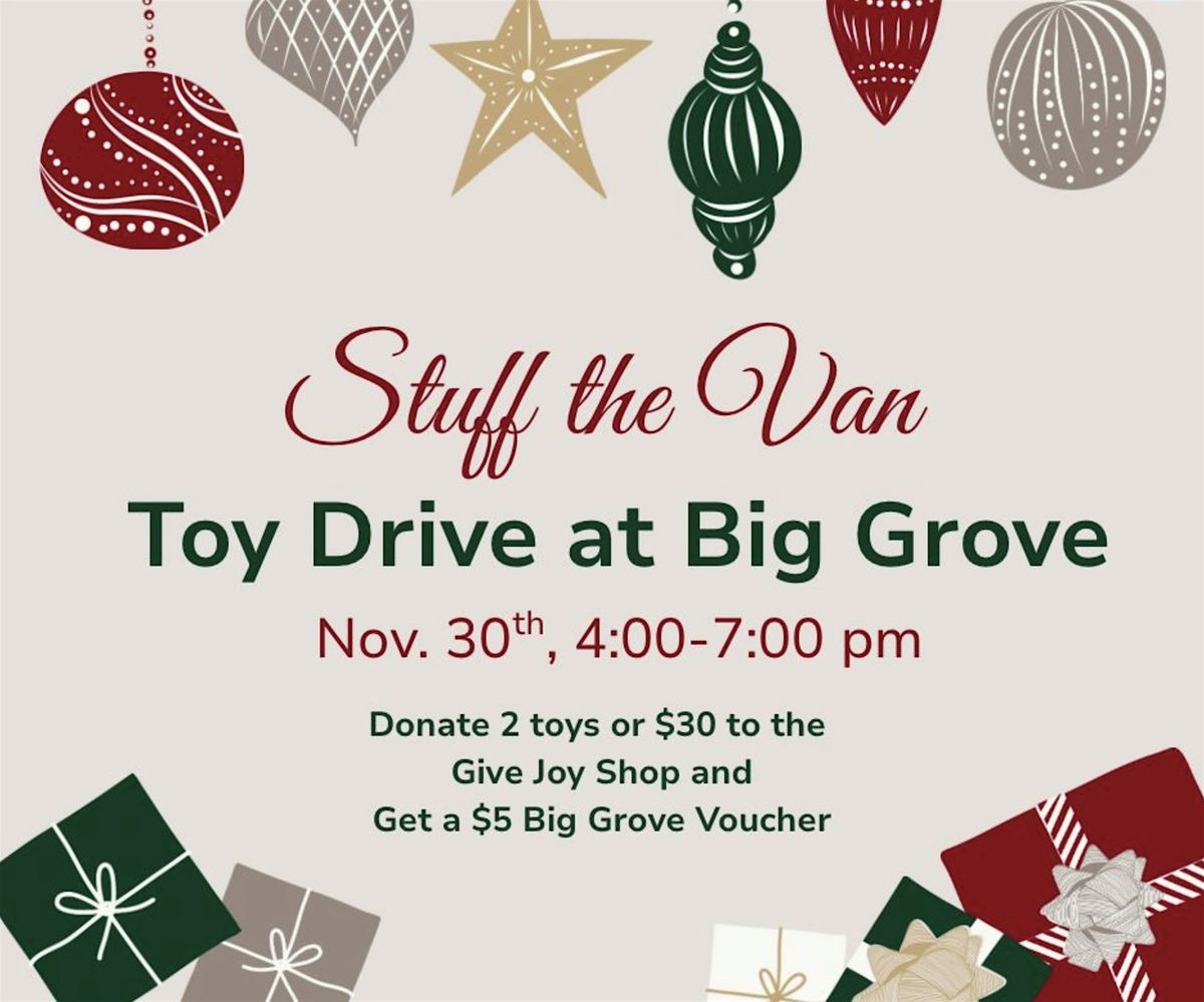 Stuff the Van Toy Drive with Give Joy and Big Grove Des Moines, 30 November | Event in Des Moines | AllEvents