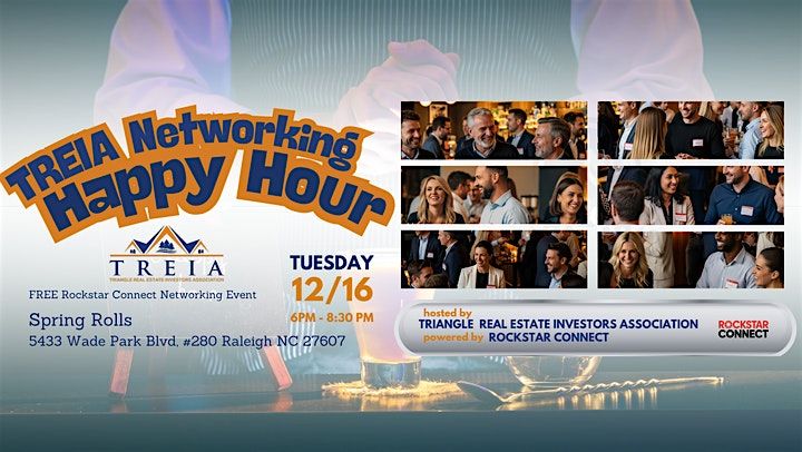 TREIA Networking Happy Hour powered by Rockstar Connect, 16 December | Event in Raleigh | AllEvents
