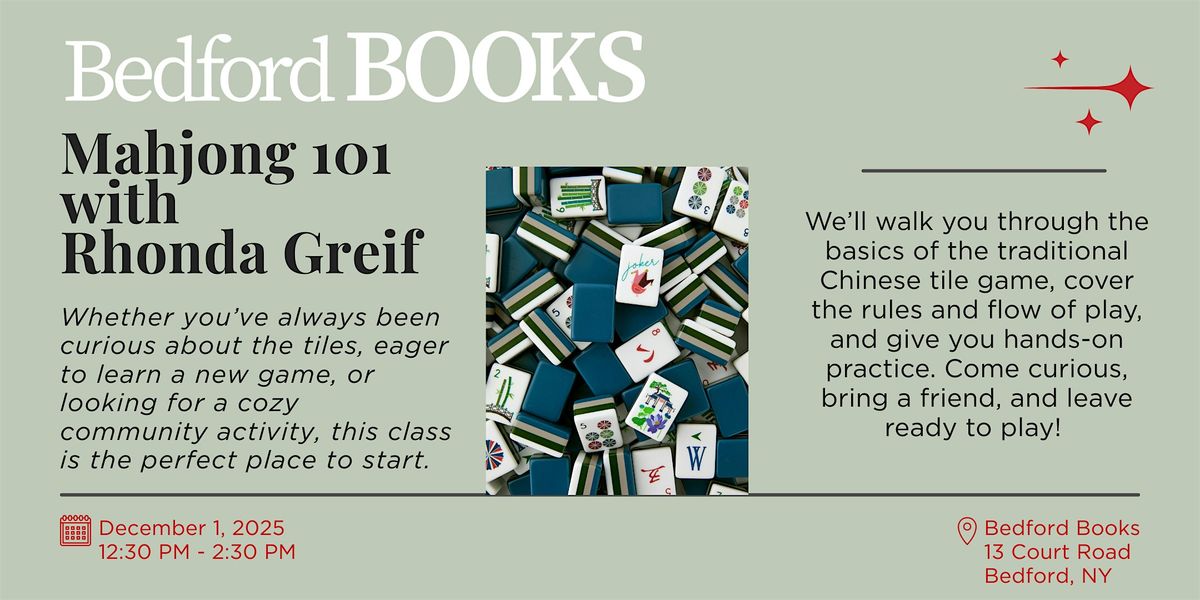 Mahjong 101 Workshop, 1 December | Event in Bedford | AllEvents