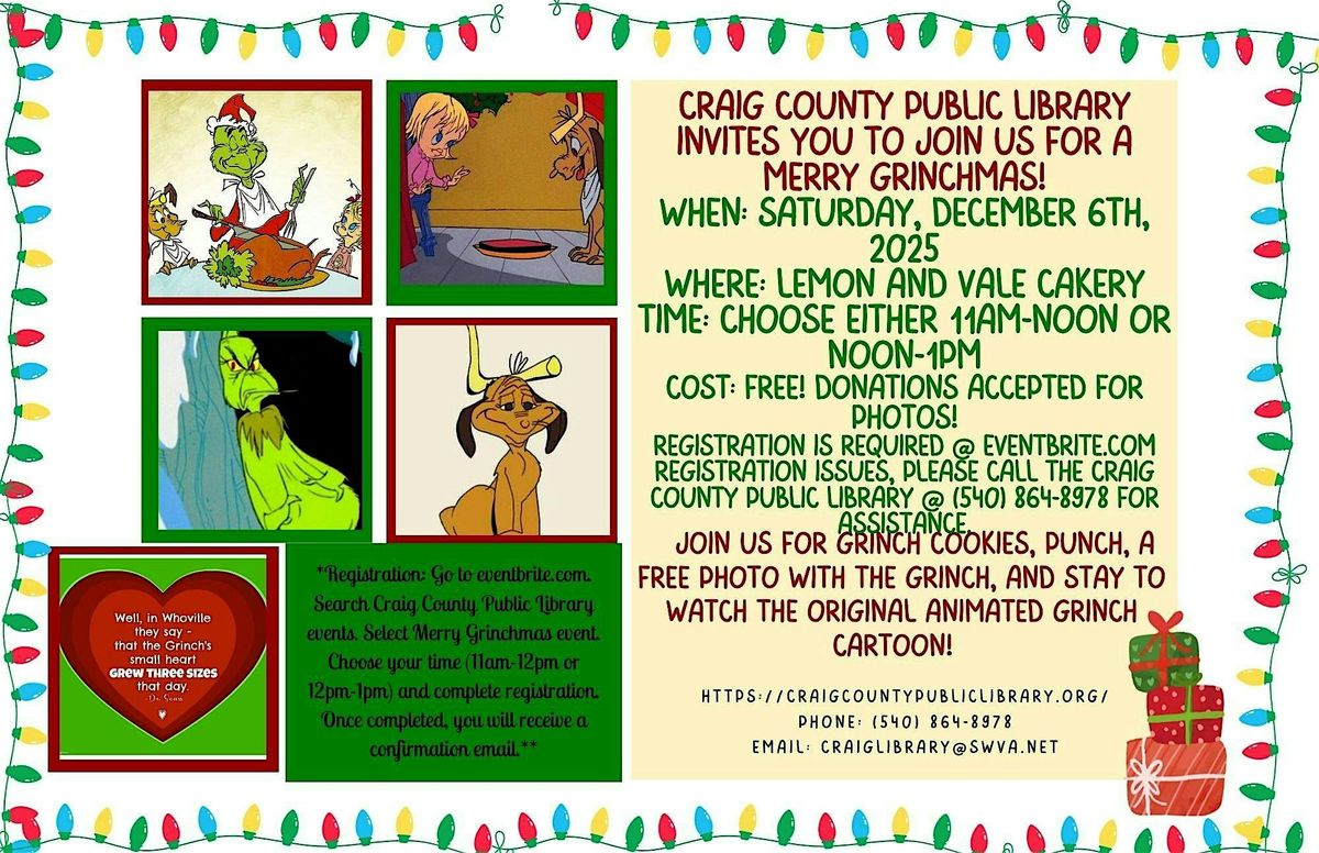 Craig County Public Library Merry Grinchmas, 6 December | Event in New Castle | AllEvents