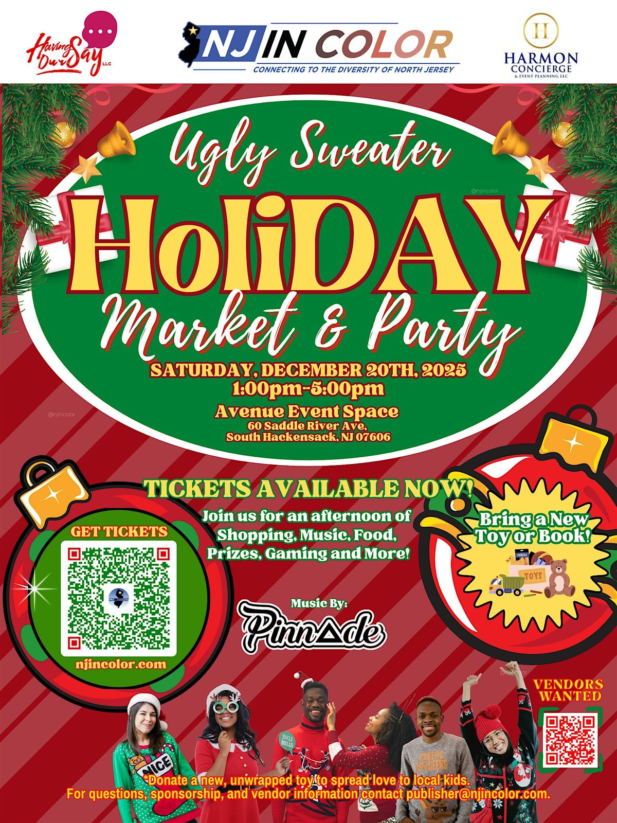 NJ In Color Ugly Sweater HoliDAY Market & Party!, 20 December | Event in South Hackensack | AllEvents