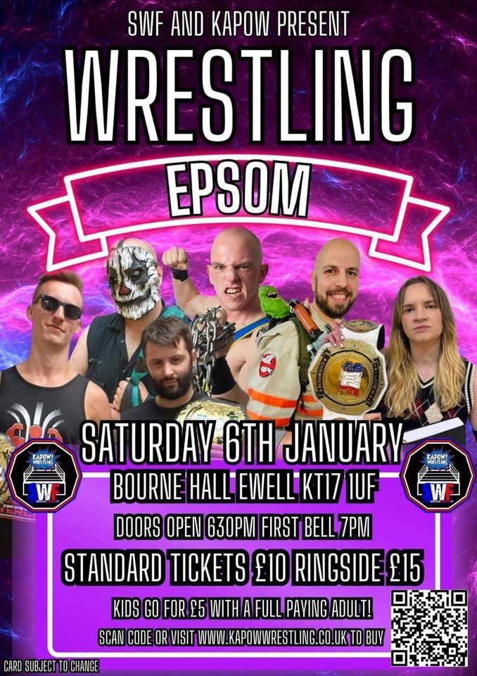Live Wrestling in Epsom, Bourne Hall, Ewell, Epsom, January 6 2024