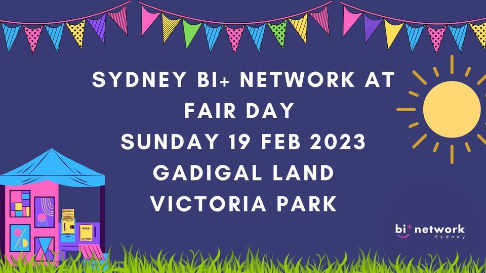 Sydney Bi+ Network at Fair Day 2023, Victoria Park, Cnr, Marrickville, 19 February 2023