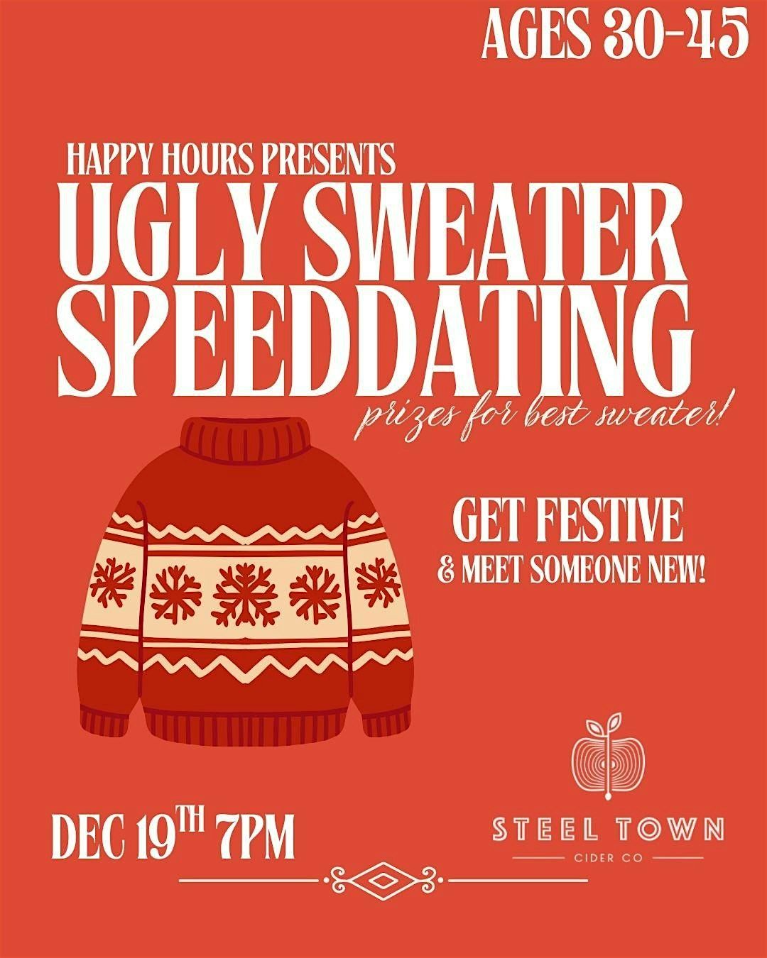 Ugly Sweater Party Speeddating 30-45@ Steel Town Cider(HAMILTON), 19 December | Event in Hamilton | AllEvents