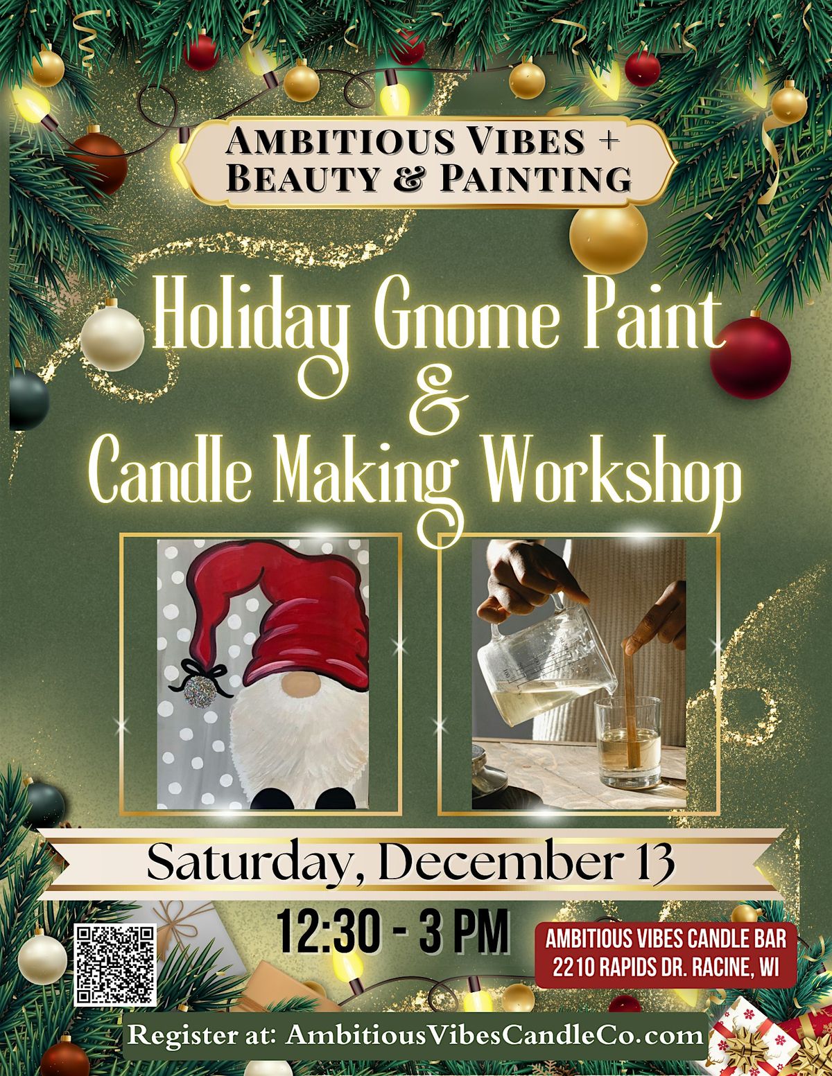 Holiday Gnome Paint & Candle Making Workshop, 13 December | Event in Racine | AllEvents