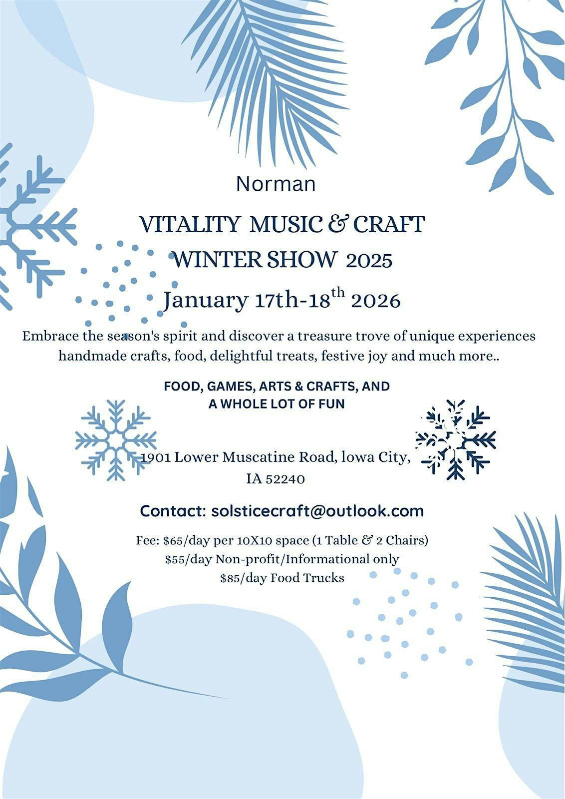 NORMAN VITALITY MUSIC AND CRAFT WINTER SHOW, 17 January | Event in NORMAN | AllEvents