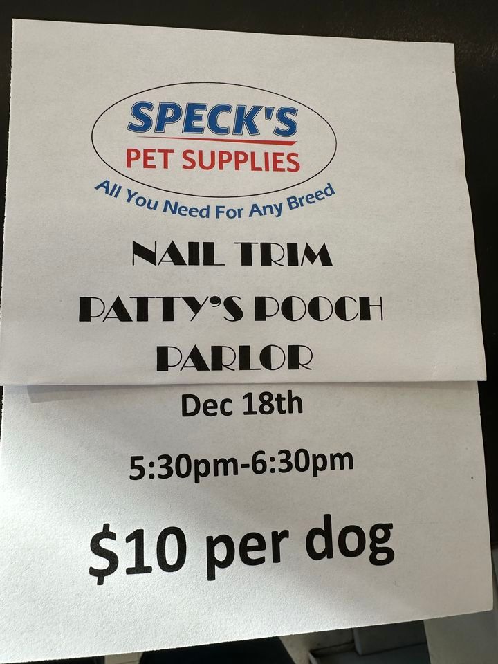 10 Dog Nail Trims, 3860 W Carlos Folgers Drive, Columbus, IN, December