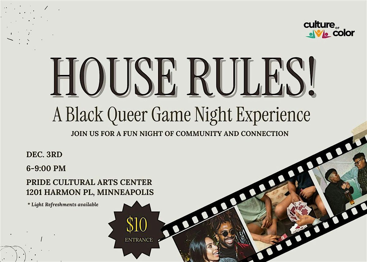 House Rules: A Black Queer Game Night Experience, 3 December | Event in Minneapolis | AllEvents