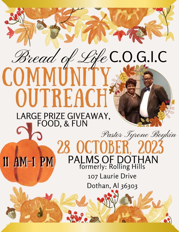 ? Bread of Life COGIC Community OUTREACH, 107 Laurie Drive, Dothan, AL