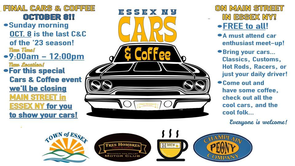 Main Street Essex Cars and Coffee! , Essex Ice Cream Cafe, October 8