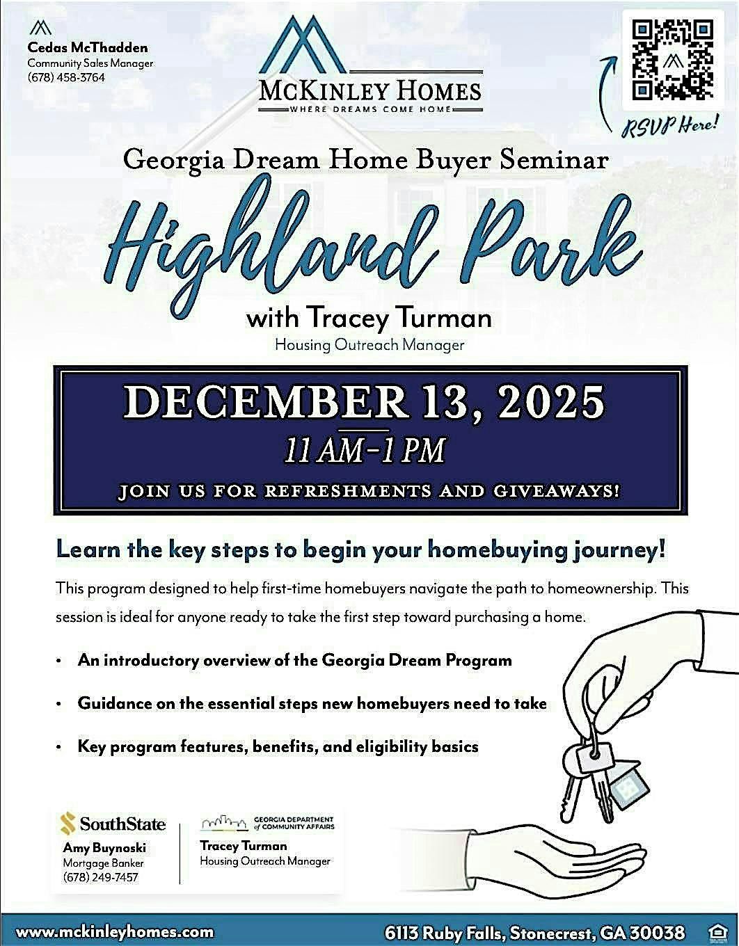 First Time Home Buyers Seminar at Highland Park, 13 December | Event in Stonecrest | AllEvents