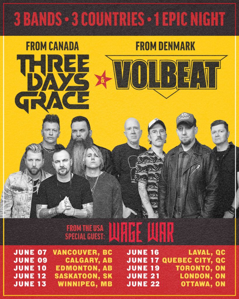 Volbeat  Three Days Grace & Wage War, 6 June | Event in Vancouver | AllEvents
