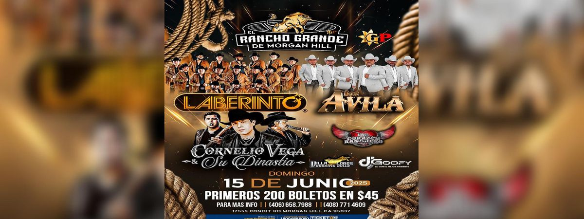 LABERINTO, LOS AVILA & MAS, 15 June | Event in Morgan Hill | AllEvents