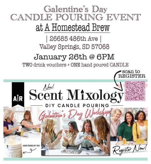 Galentines Day Candle pouring event at A Homestead Brew 685 486th Ave
