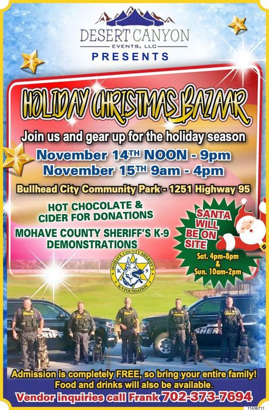 Holiday Christmas Bazaar 1251 Az 95 Bullhead City Az 86429 United States November 14 To November 15 Allevents In Christmas Events In Bullhead City 2022