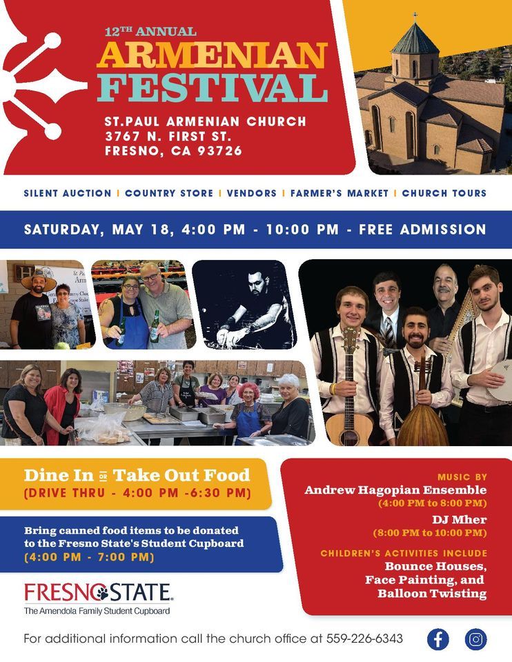 12th Annual Armenian Festival, St Paul Fresno, May 18 2024 | AllEvents.in