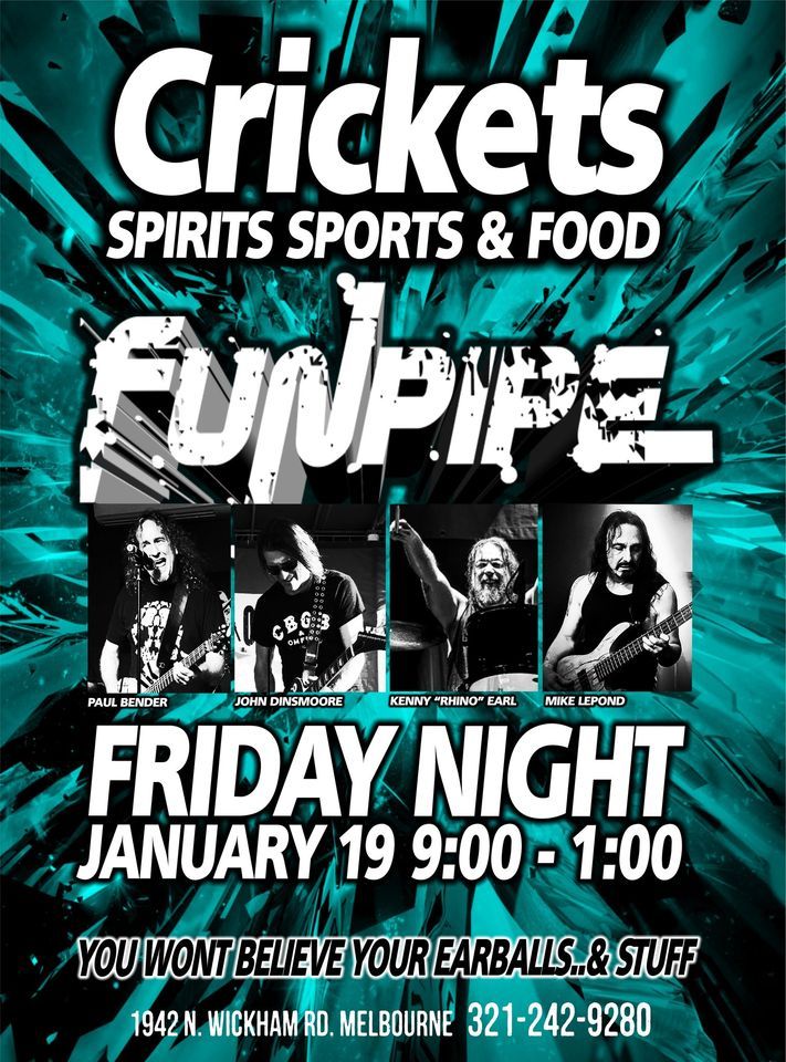Funpipe Friday at Crickets!, Crickets Spirits Sports & Food, Melbourne