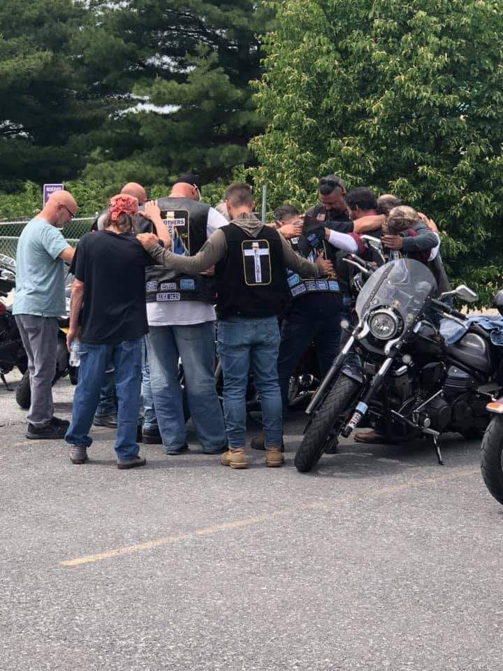 Brothers in Christ bike blessing . , Rock Spring Church, Kearneysville