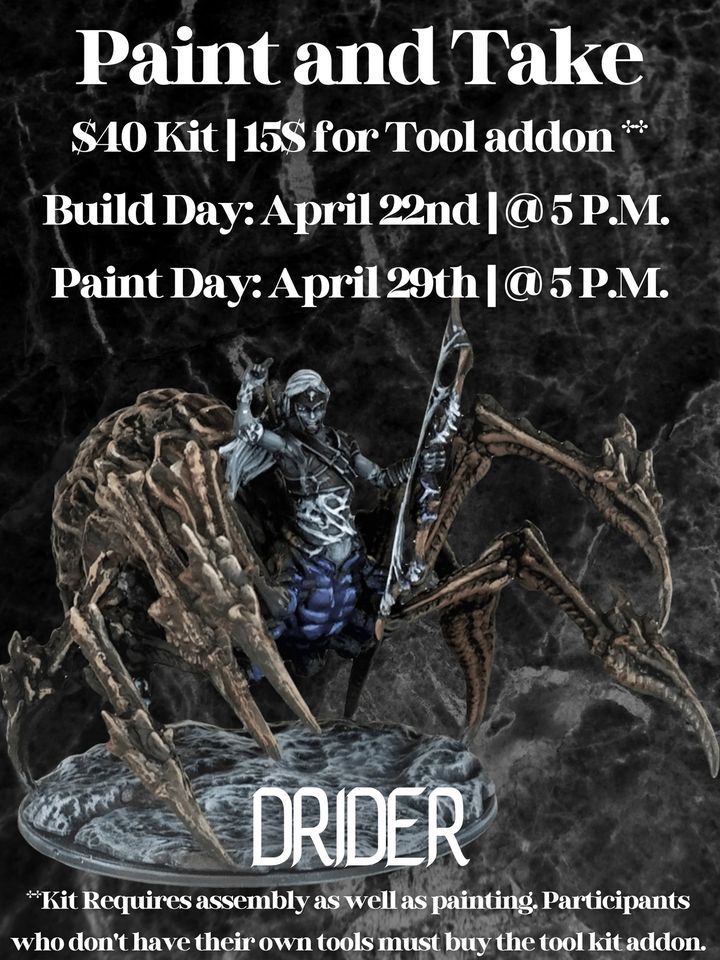 Paint and Take Drider Build Day, Phoenix Fire Games, Meridian, April