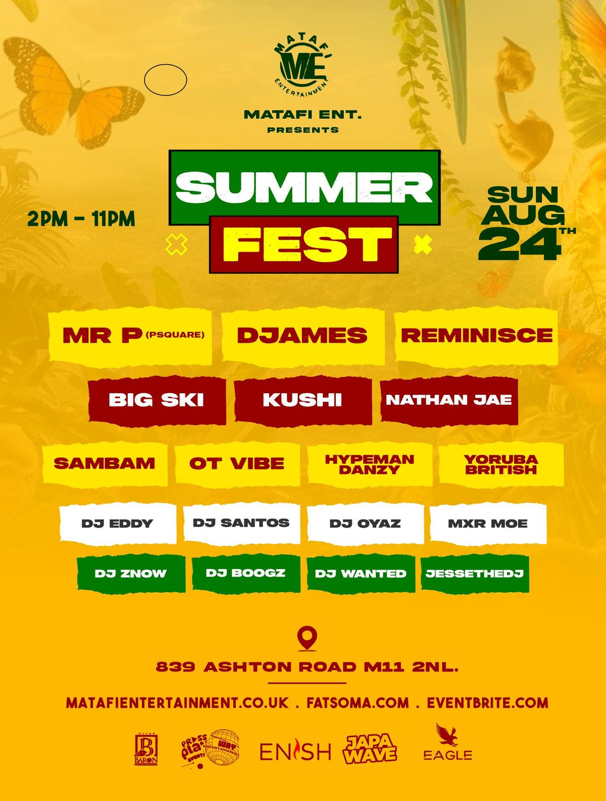 SUMMER FEST 2025 — MR P, DJAMES, REMINISCE &amp; Many More!, 24 August | Event in Manchester | AllEvents