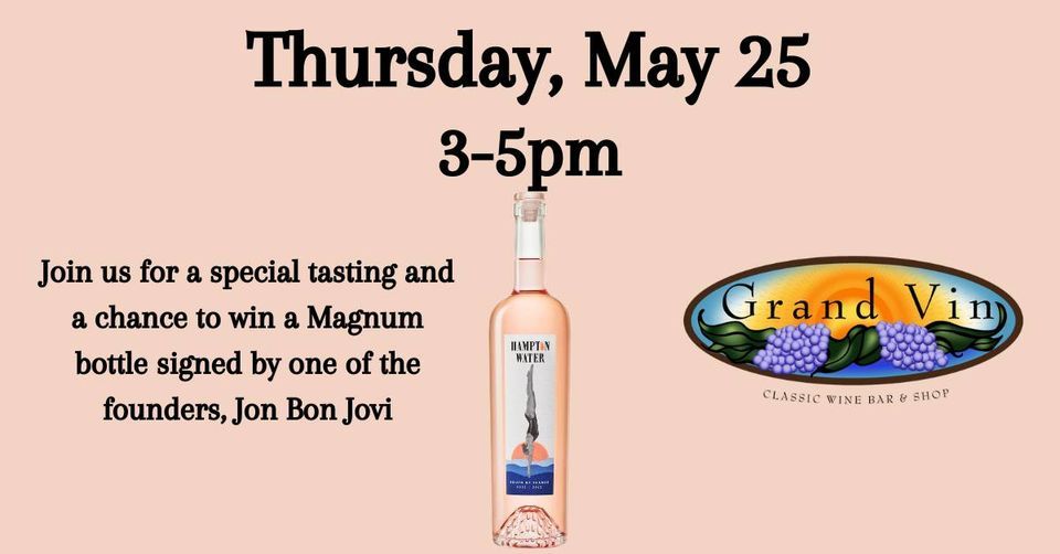 Special Tasting of Hampton Water Rosé, Grand Vin Wine Bar, Big Pine Key