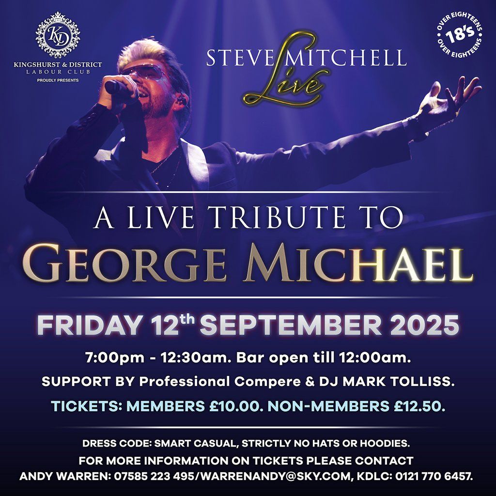 George Michael Tribute by Steve Mitchell, 12 September | Event in Solihull | AllEvents
