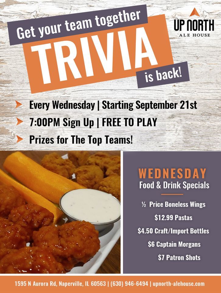 Wednesday Night Trivia At Up North Ale House Up North Ale House 
