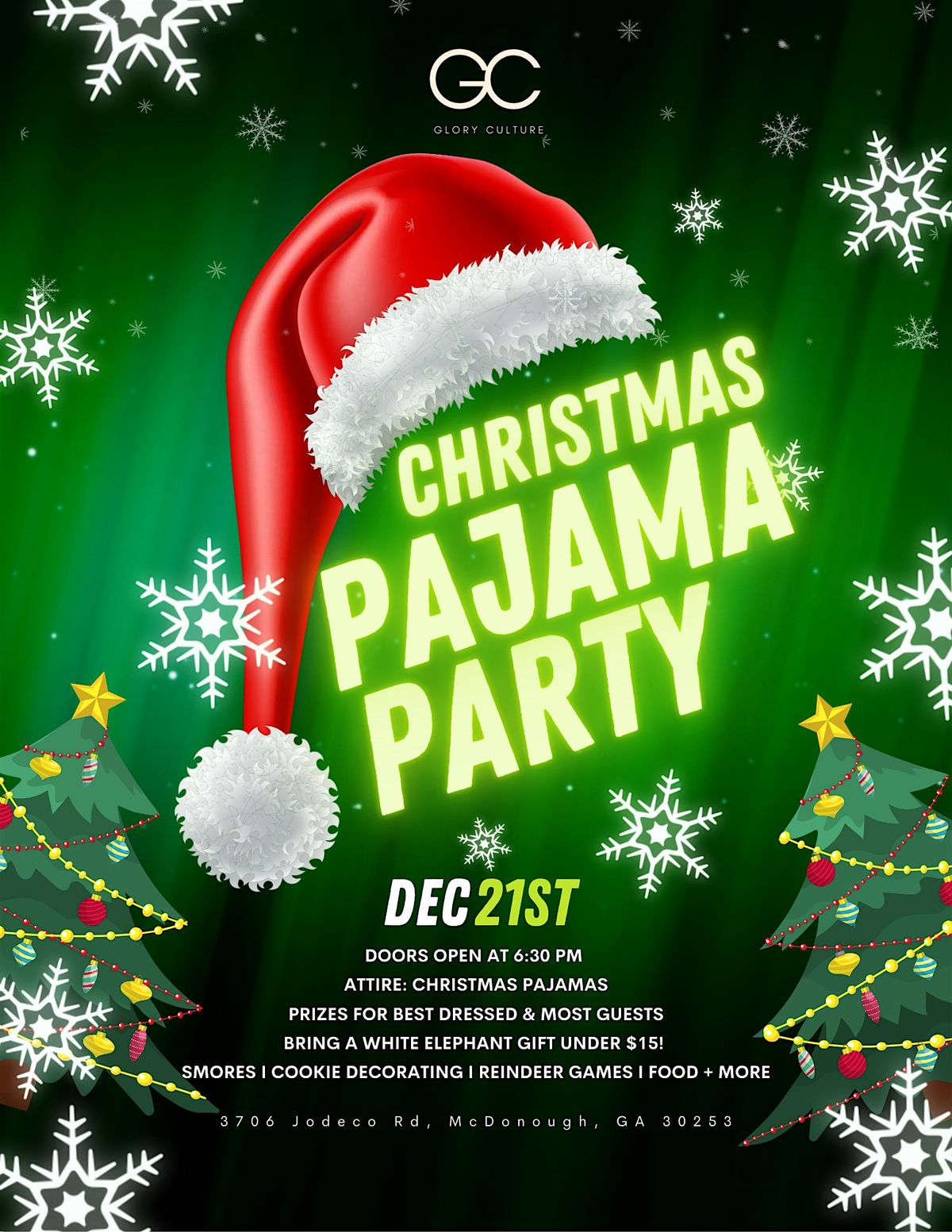 Glory Culture Christmas Pajama Party, 21 December | Event in McDonough | AllEvents