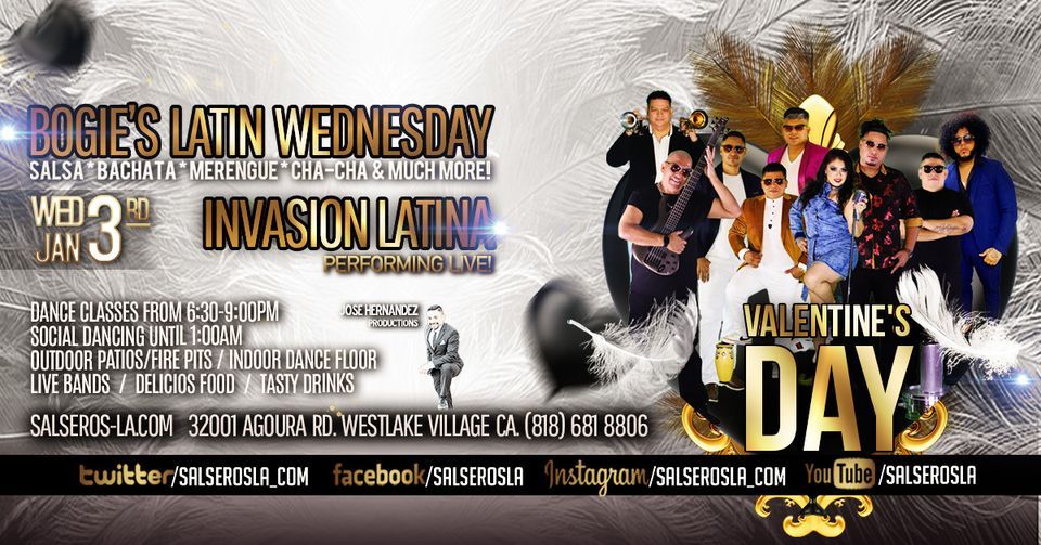 Valentines day celebration at Bogies Latin Wednesday with Invasion
