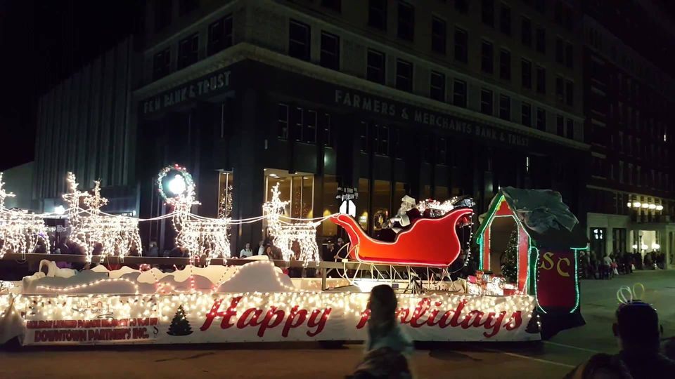 Lighted Holiday Parade in Downtown Burlington, Downtown Burlington, Iowa, November 25 2023