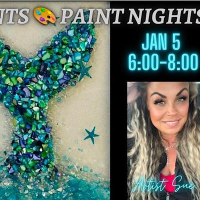 $30 Paint Night- Sea glass whale tail - Sam’s Italian BRUNSWICK