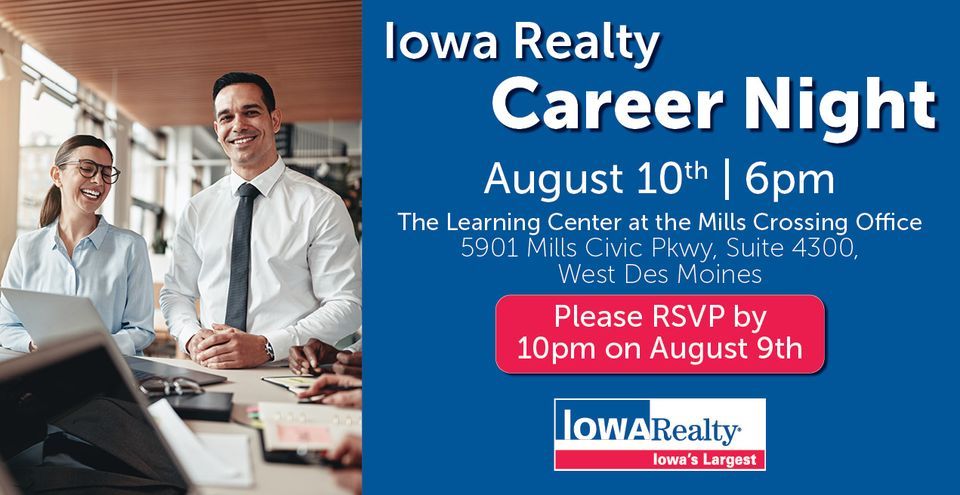Iowa Realty Career Night, 5901 Mills Civic Pkwy, West Des Moines, IA 50266-8405, United States