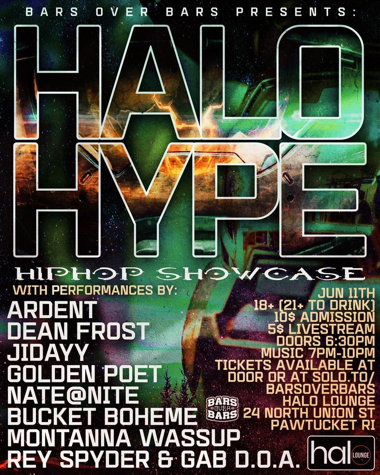 Bars Over Bars Presents HALO HYPE Hiphop Showcase 06/11/23, HaloLounge