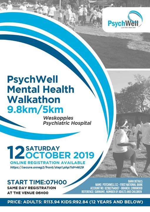 Psychwell Mental Health Walkathon At Weskoppies Psychiatric