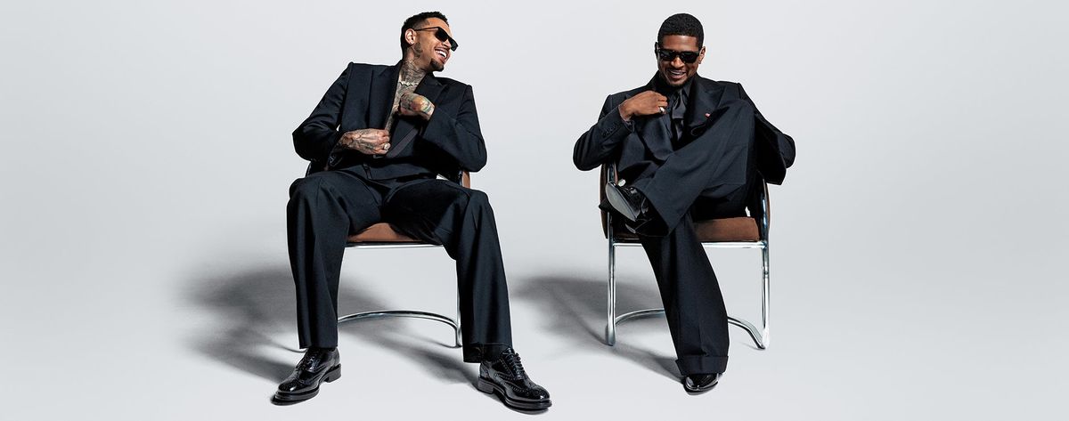 Usher and Chris Brown at Empower Field at Mile High