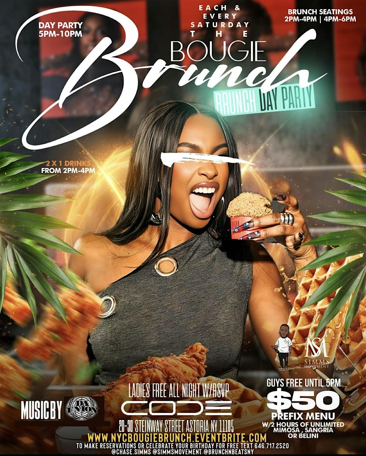 NYC Code Saturday Bougie Brunch Day Party Steinway Astoria Birthdays ...