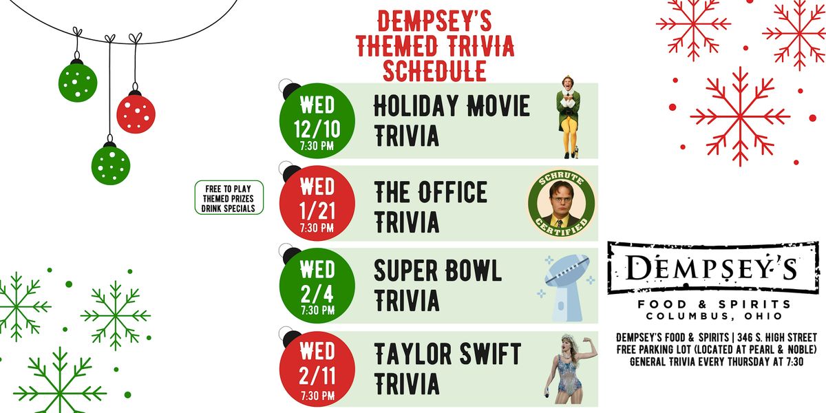 Trivia at Dempsey's, 10 December | Event in Columbus | AllEvents