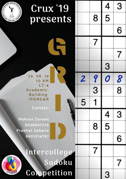 GRID An Inter college Sudoku Competition Institute Of Post Graduate 