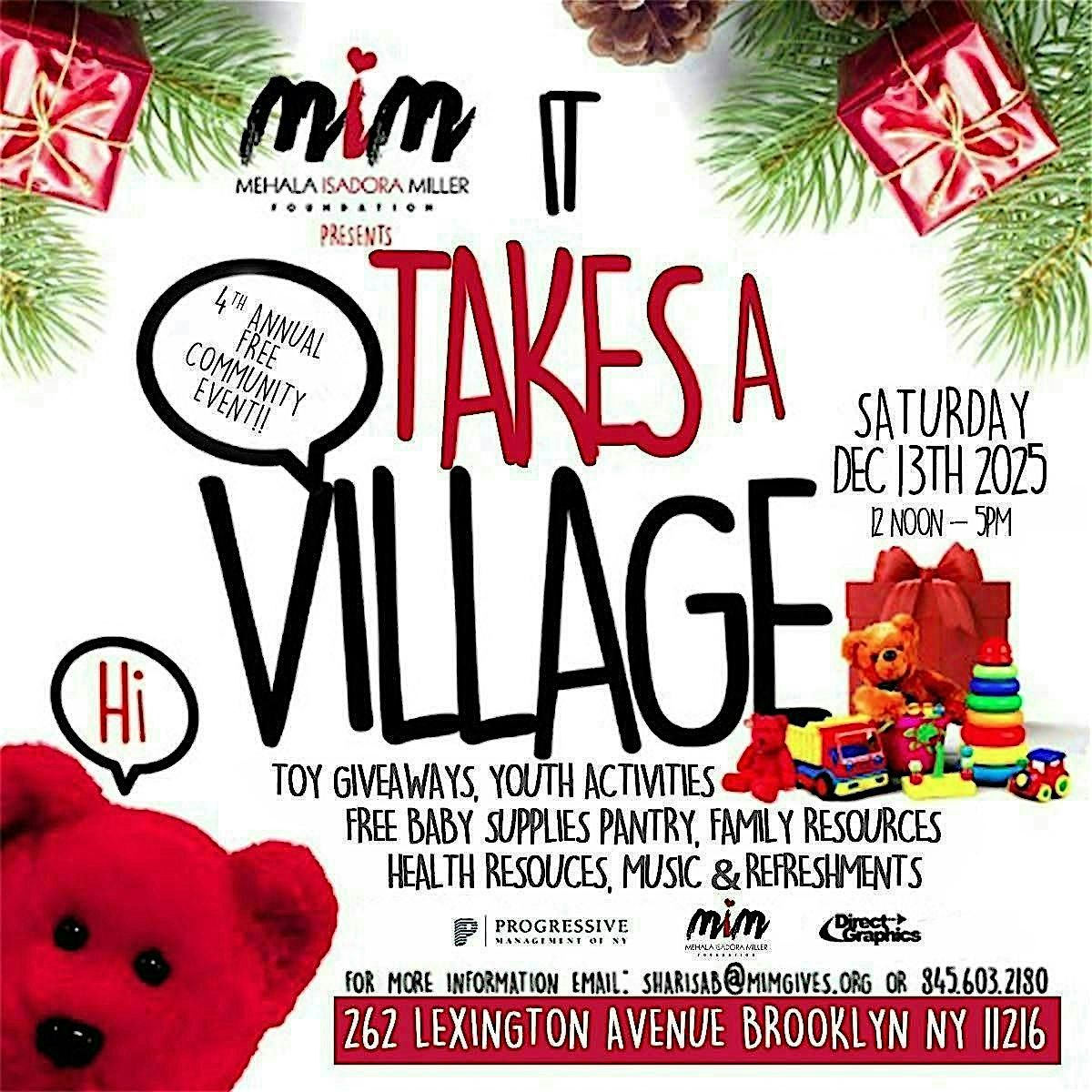 4th year Annual   It Takes A Village Community Event, 13 December | Event in Brooklyn | AllEvents