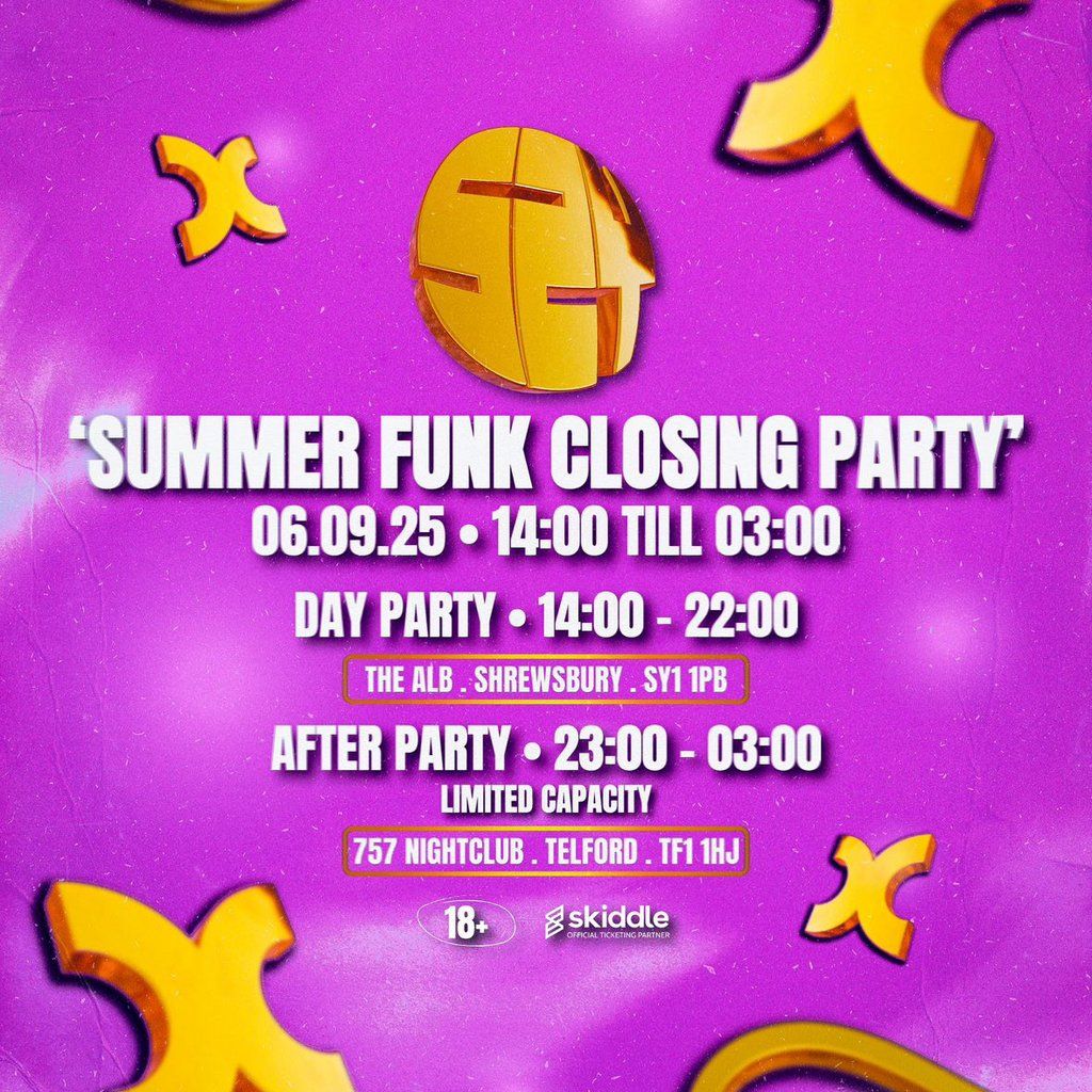 Slizzy 'Summer Funk Closing Party', 6 September | Event in Shrewsbury | AllEvents