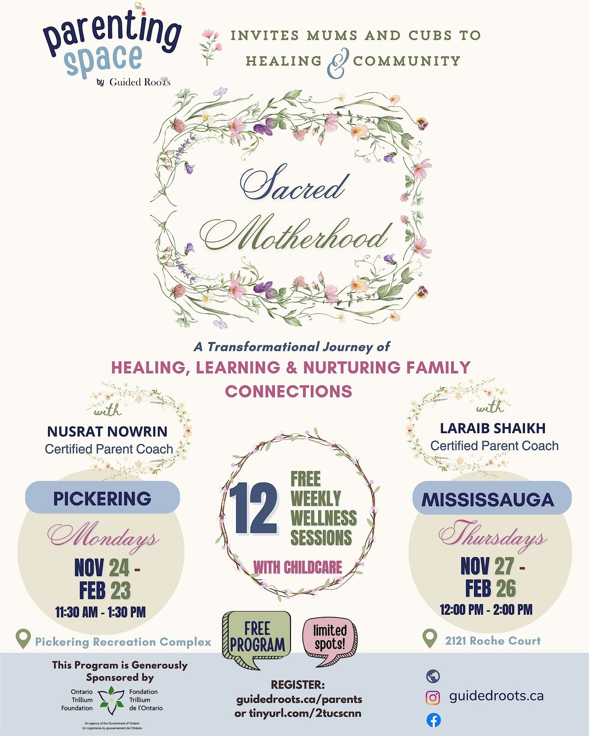 Sacred Motherhood Wellness Program (Pickering) @Parenting Space, 24 November | Event in Pickering | AllEvents